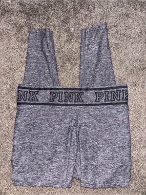 PINK Women’s Heather Gray High-Waist Elastic Band Leggings